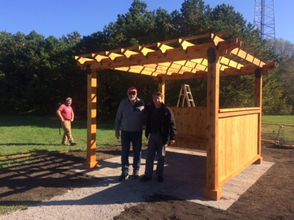 Wes Herring and Carl Cannon at the new pergola