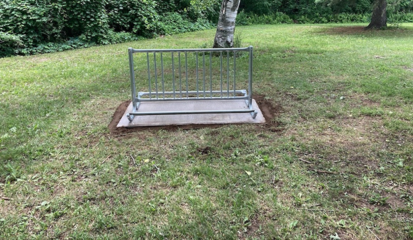 Anniversary Park Bicycle Rack Installed